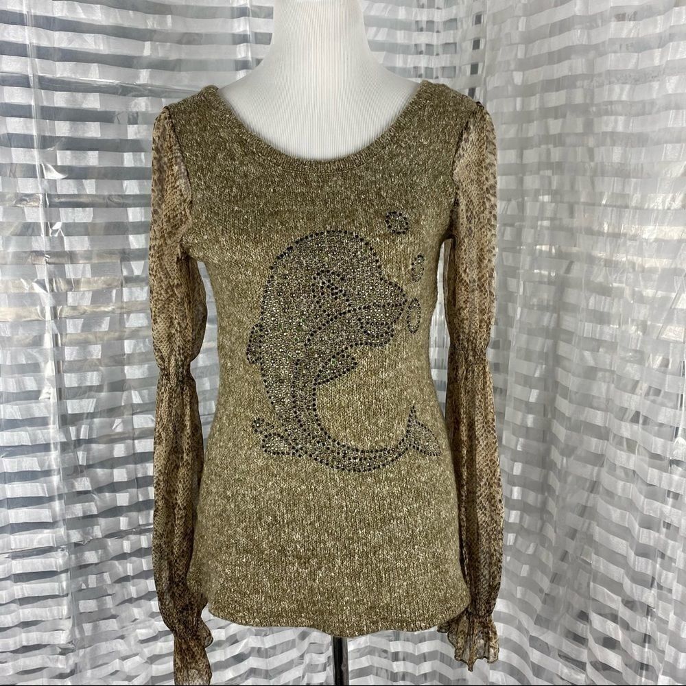 Miss Shop Sweater with rhinestone dauphin